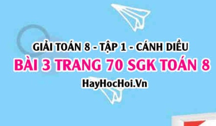 Giải bài 3 trang 70 Toán 8 Tập 1 SGK Cánh Diều